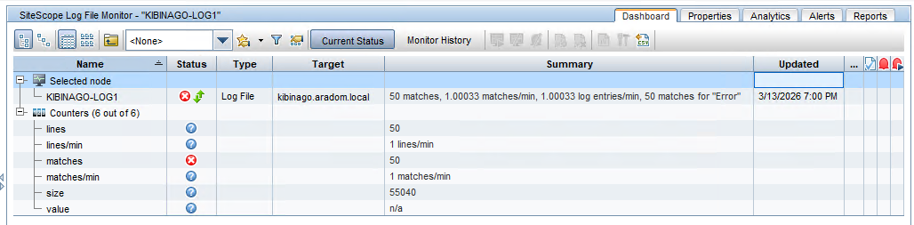 SiteScope - The logfile monitor that was monitoring the system when it ...
