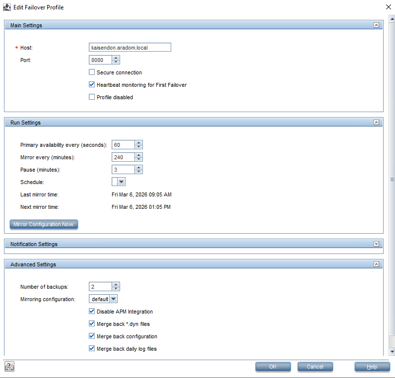 SiteScope - When trying to set the Failover Preference, an error pops ...