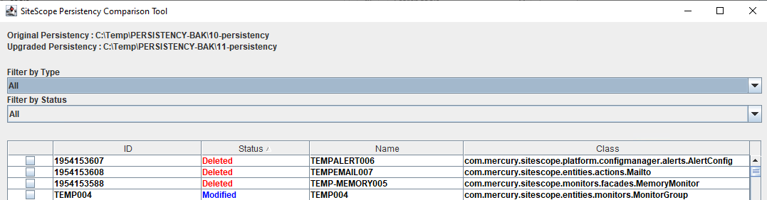 SiteScope - Use the Persistency Comparison Tool (ConfigComparisonTool ...