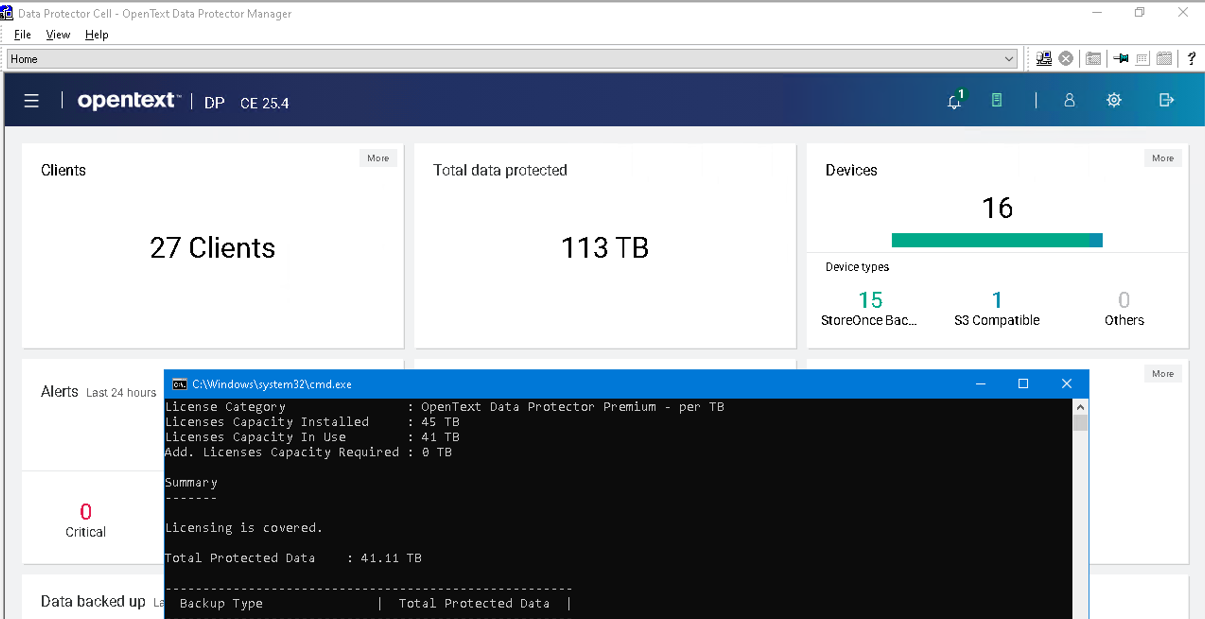 The total data protected value is displayed incorrectly in Data ...