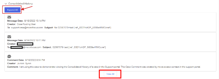 How to view the details of Case updates in the Consolidated History ...
