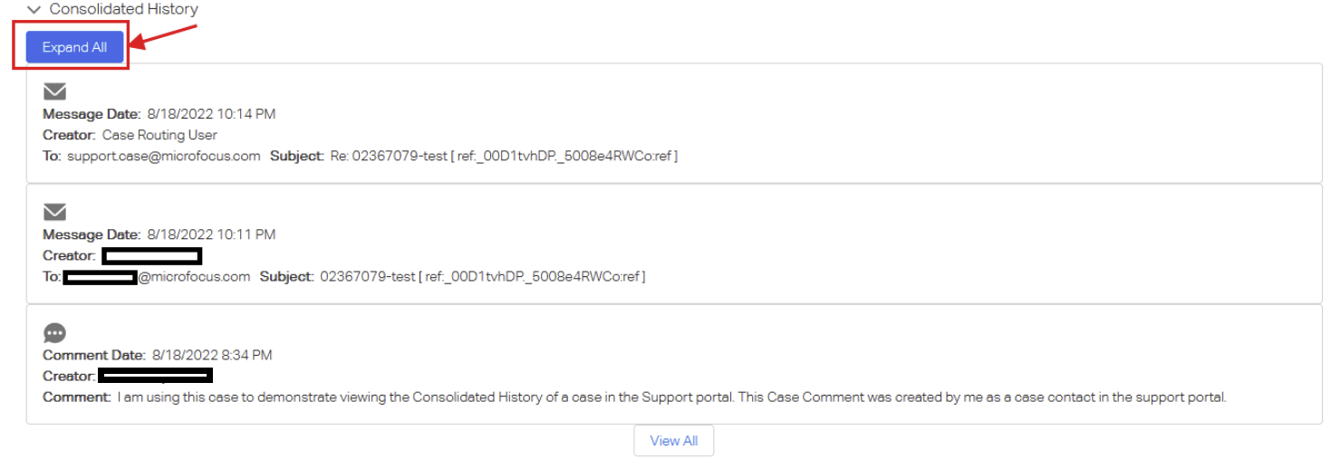 How to view the details of Case updates in the Consolidated History ...