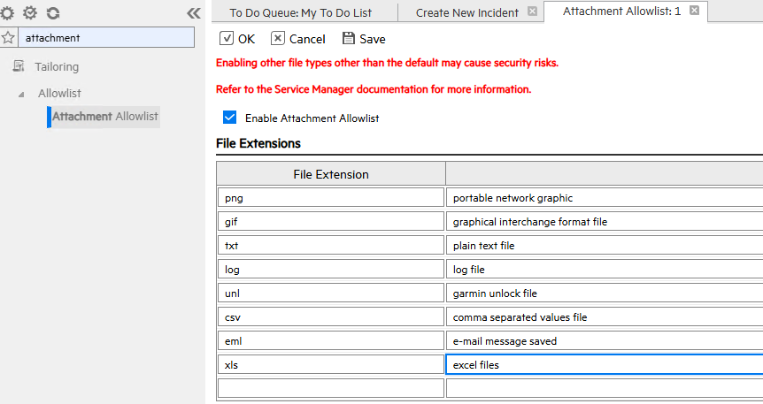 While attaching file in Incident or Interactio, some type of files are ...