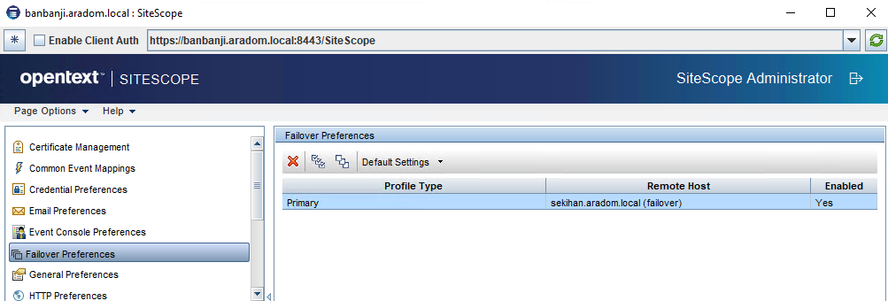 SiteScope - Even if customer deleted a Failover profile in Failover ...